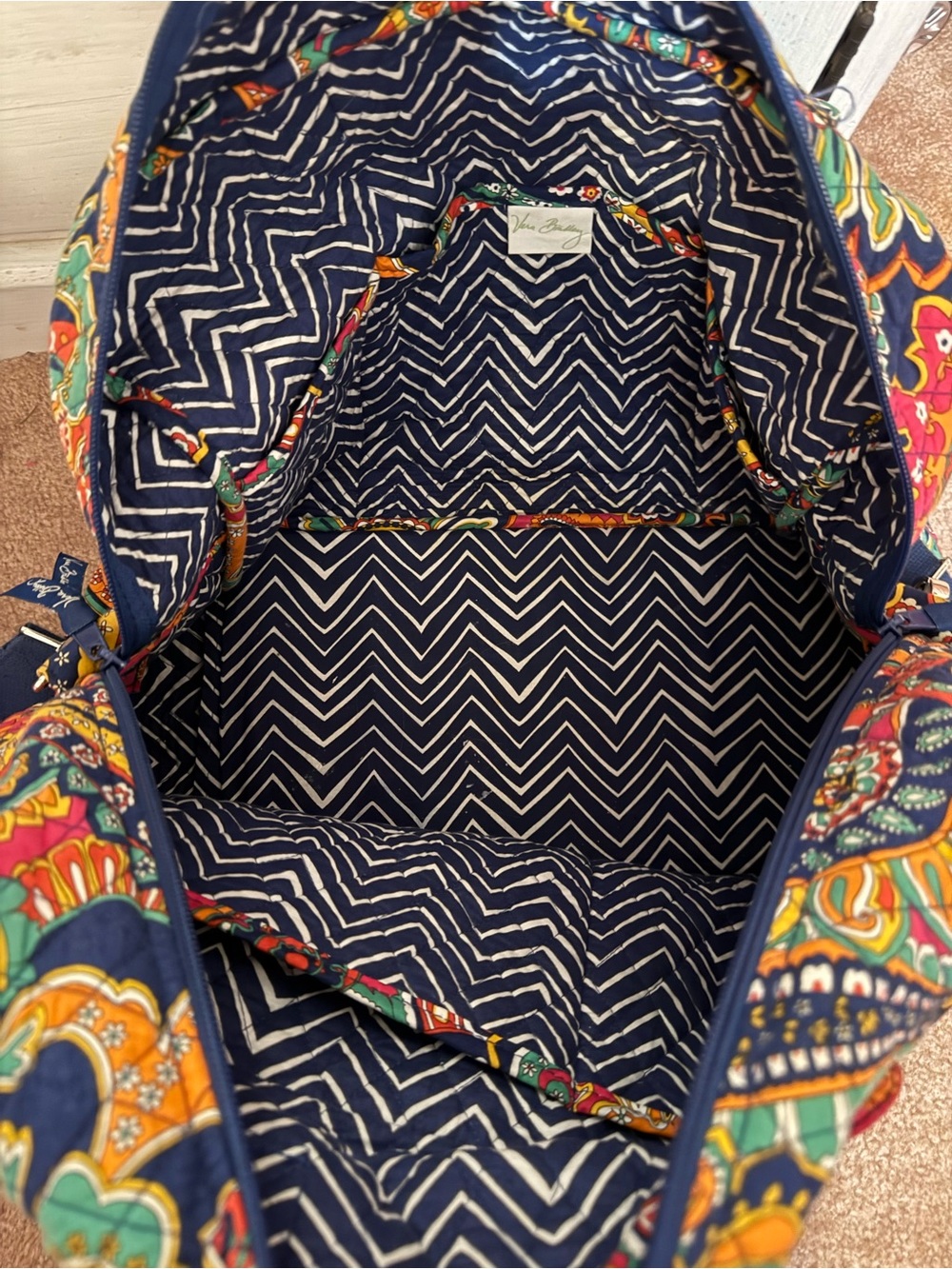 Vera Bradley Multi-Color Paisley Travel Duffel Bag 2 piece set - Picture 3 of 6